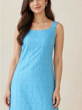 Sky Blue Sleeveless Square salwar